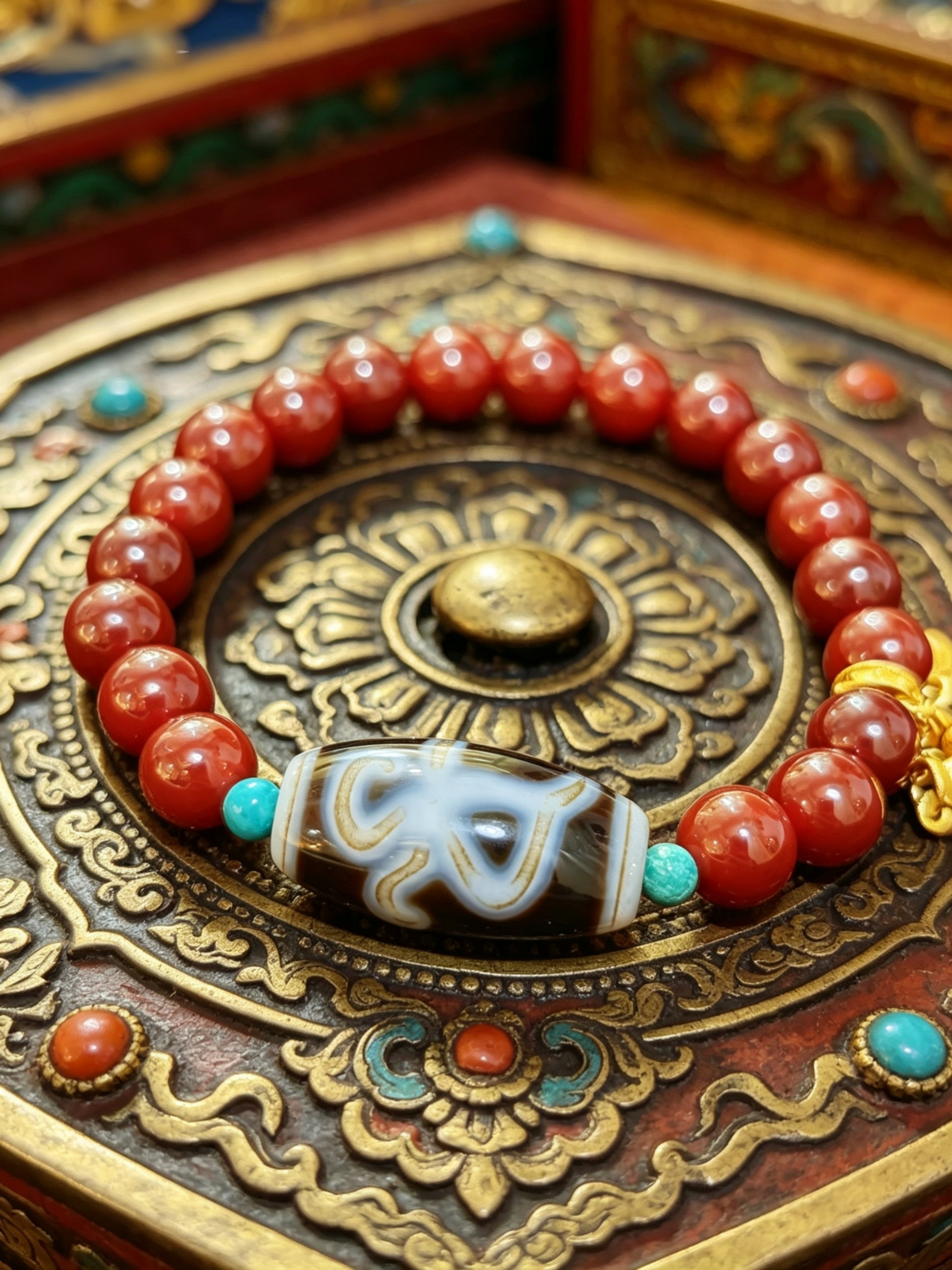 「黑白財神二眼天珠」26046