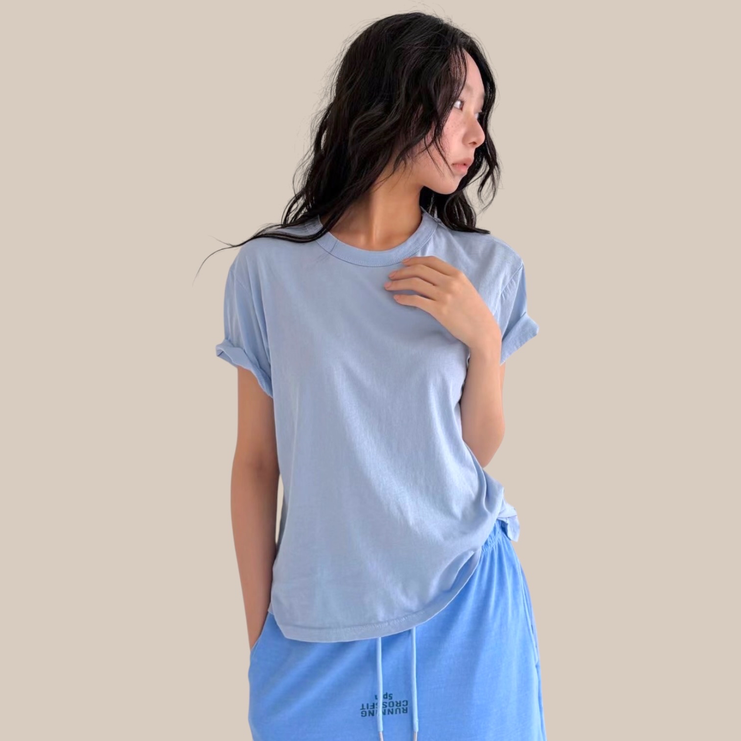 221397 洗水淨色Tee