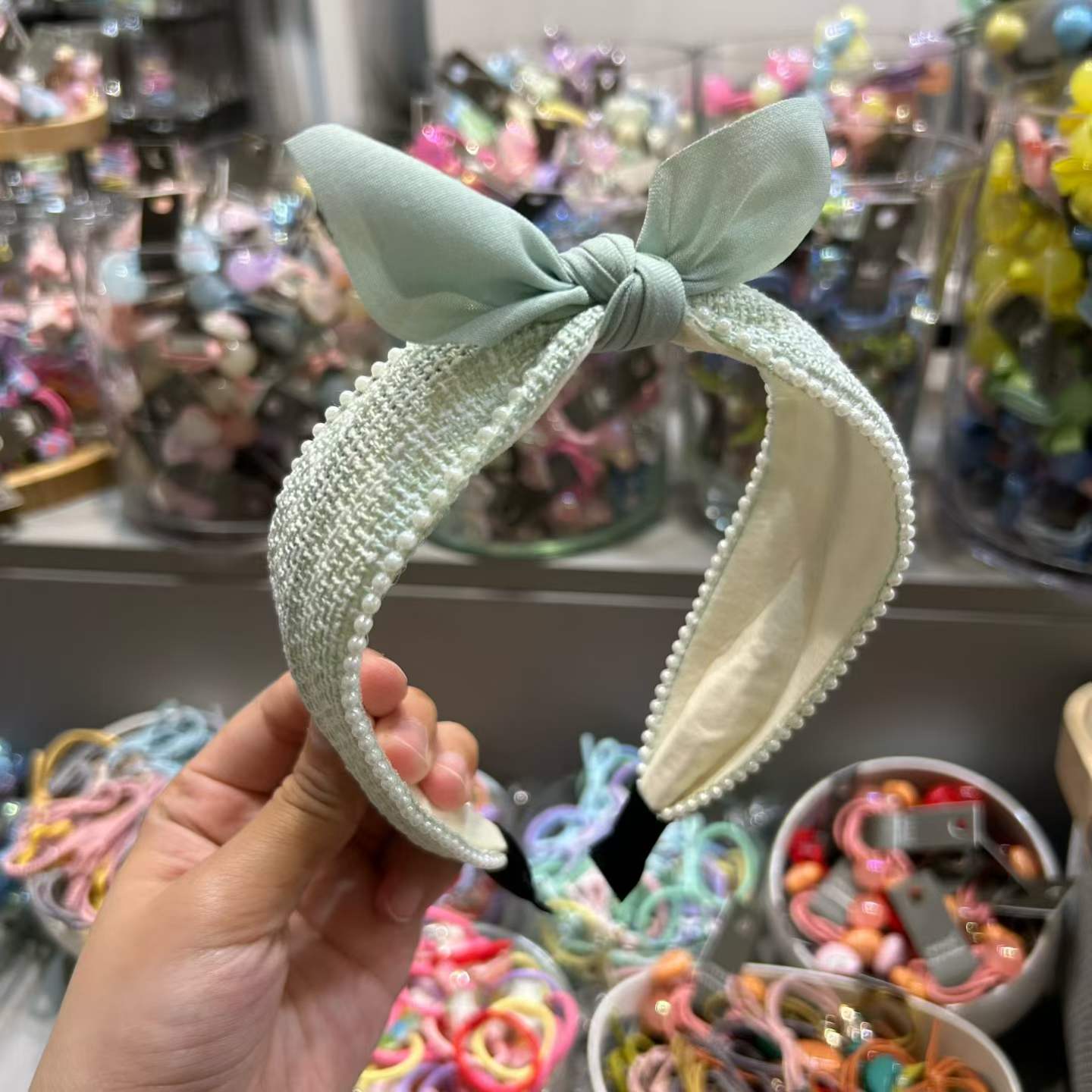 🎀 珍珠蝴蝶結兒童頭箍 🎀