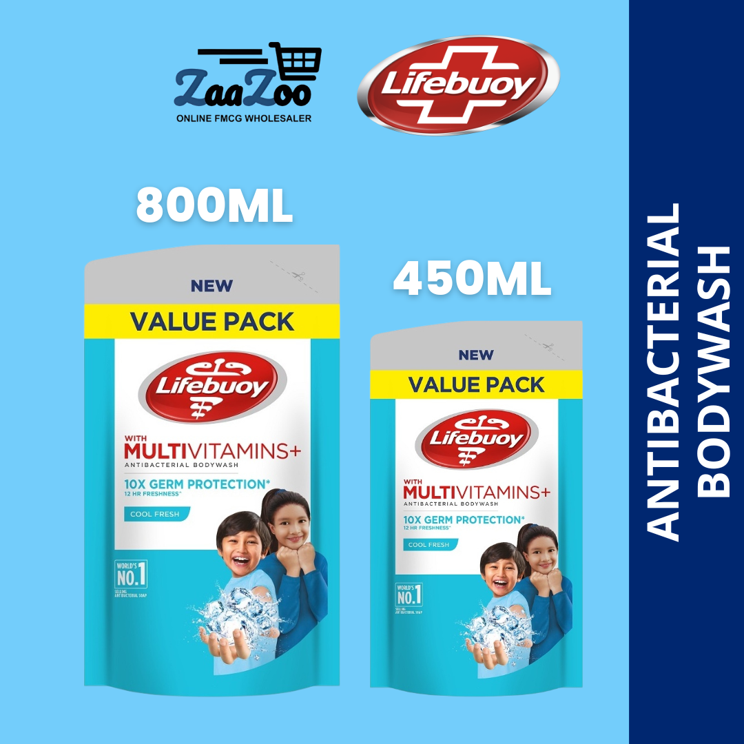 (VALUE PACK) Lifebuoy Body wash Anti Bacteria / Refill Pack - 450ml / 800 ml - COOL FRESH