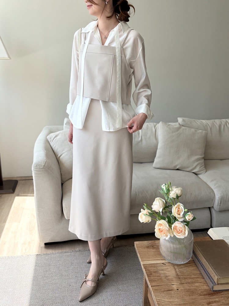 Colette Layered Cami Top (Light Beige)