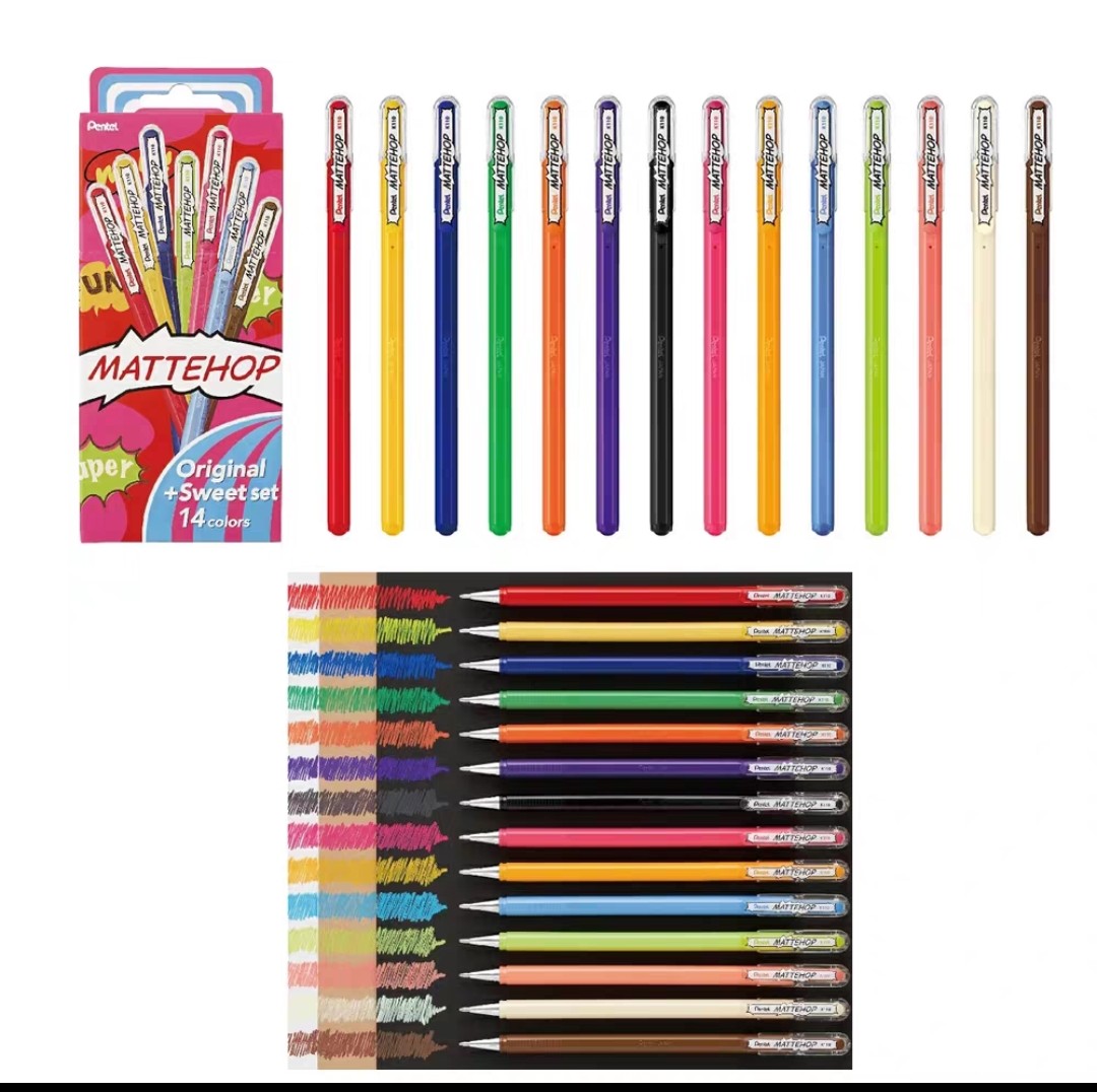日本Pentel MATTEHOP霧面彩色凝膠筆套裝 (S513) 🚛 送貨方式請選(4)