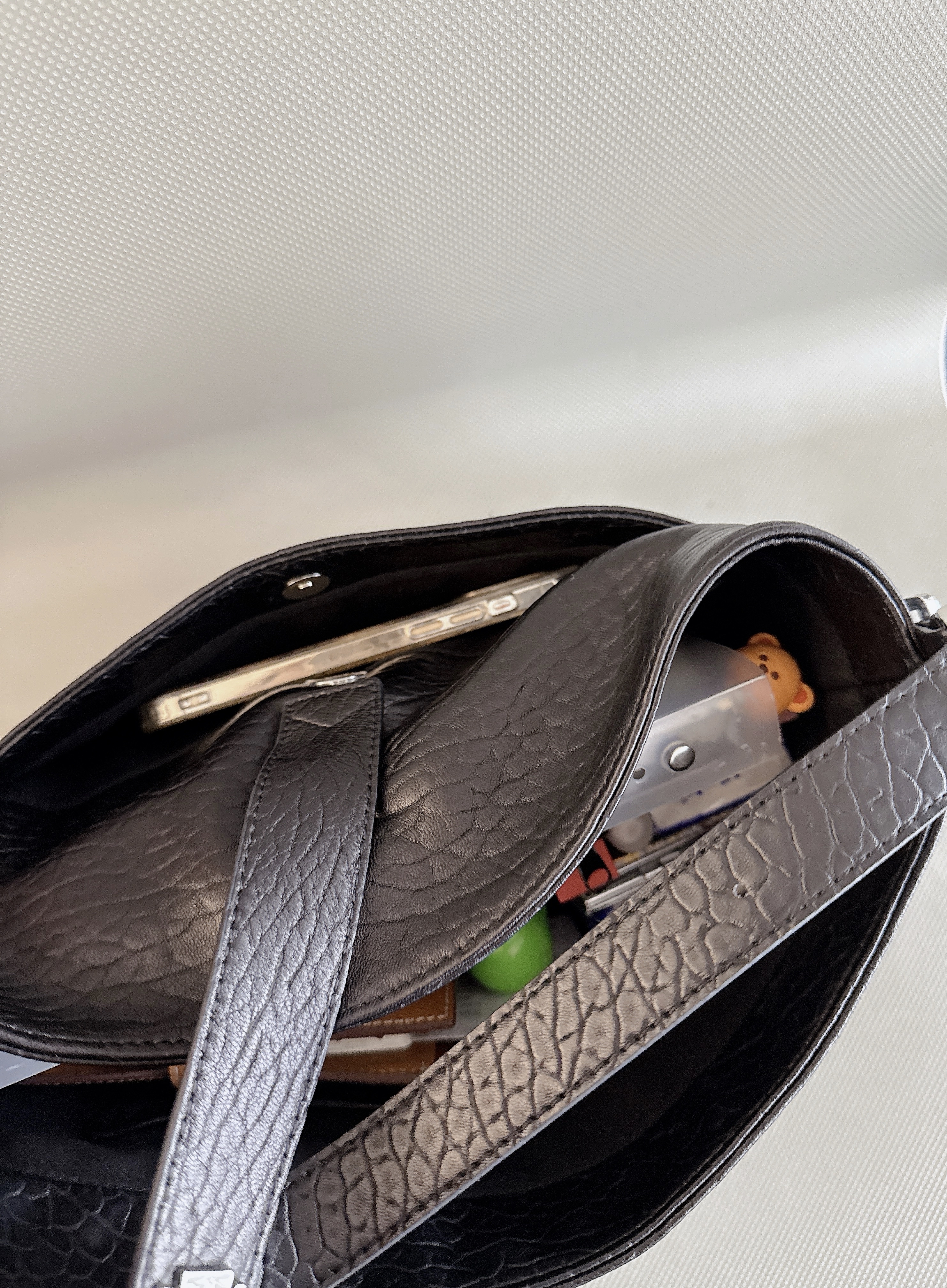 荔枝牛皮兩用袋(雙皮帶）