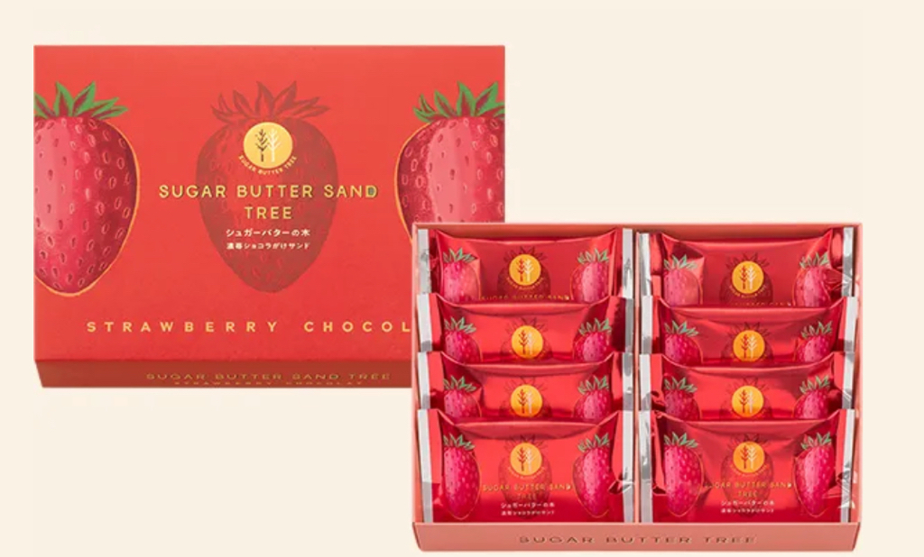 日本直送預訂 草莓季節準備開鑼 Sugar Butter Tree｜草莓朱古力奶油夾心餅