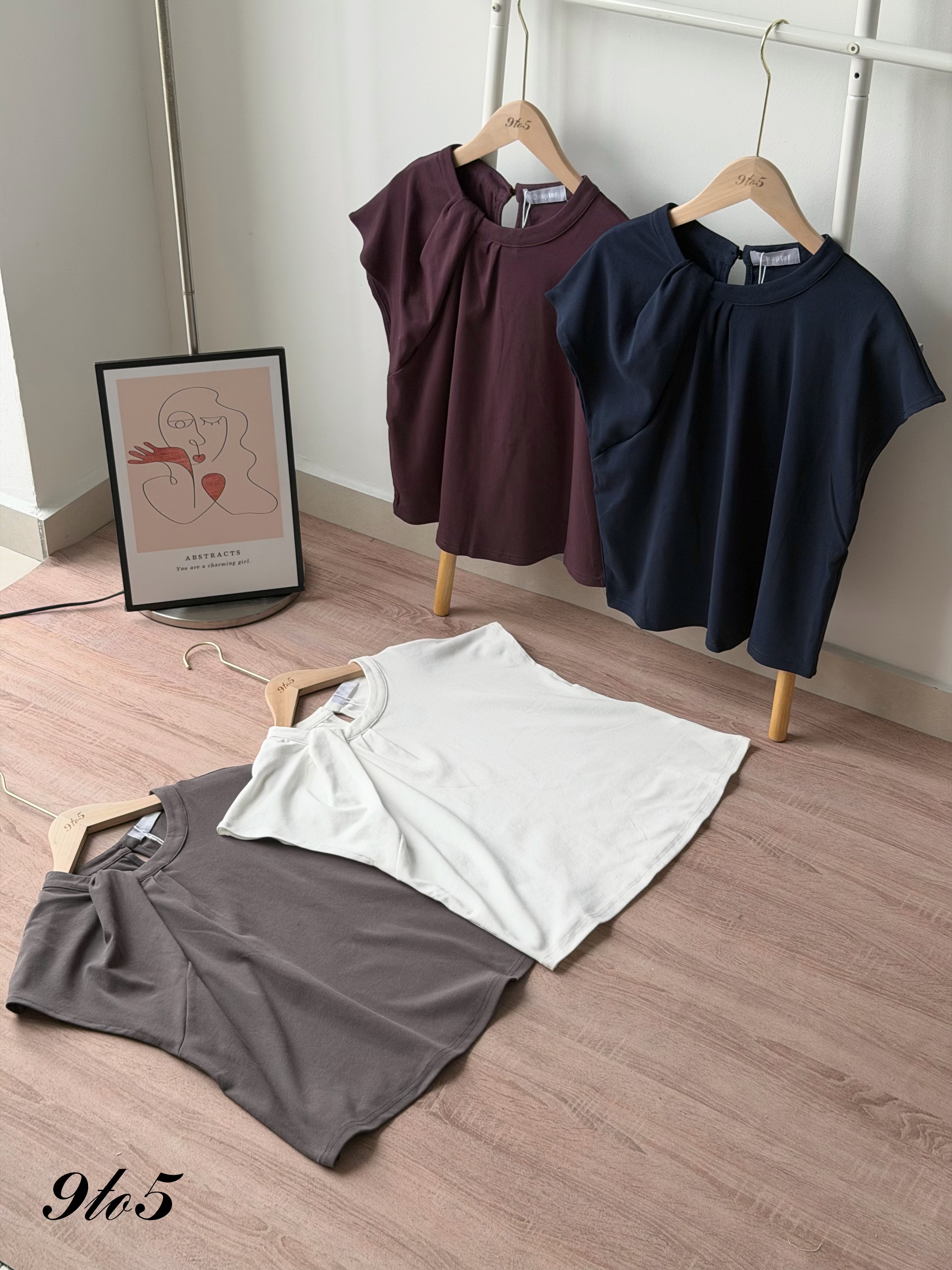 T4482 Ruched Mock Neck Top - 4 Colors 
