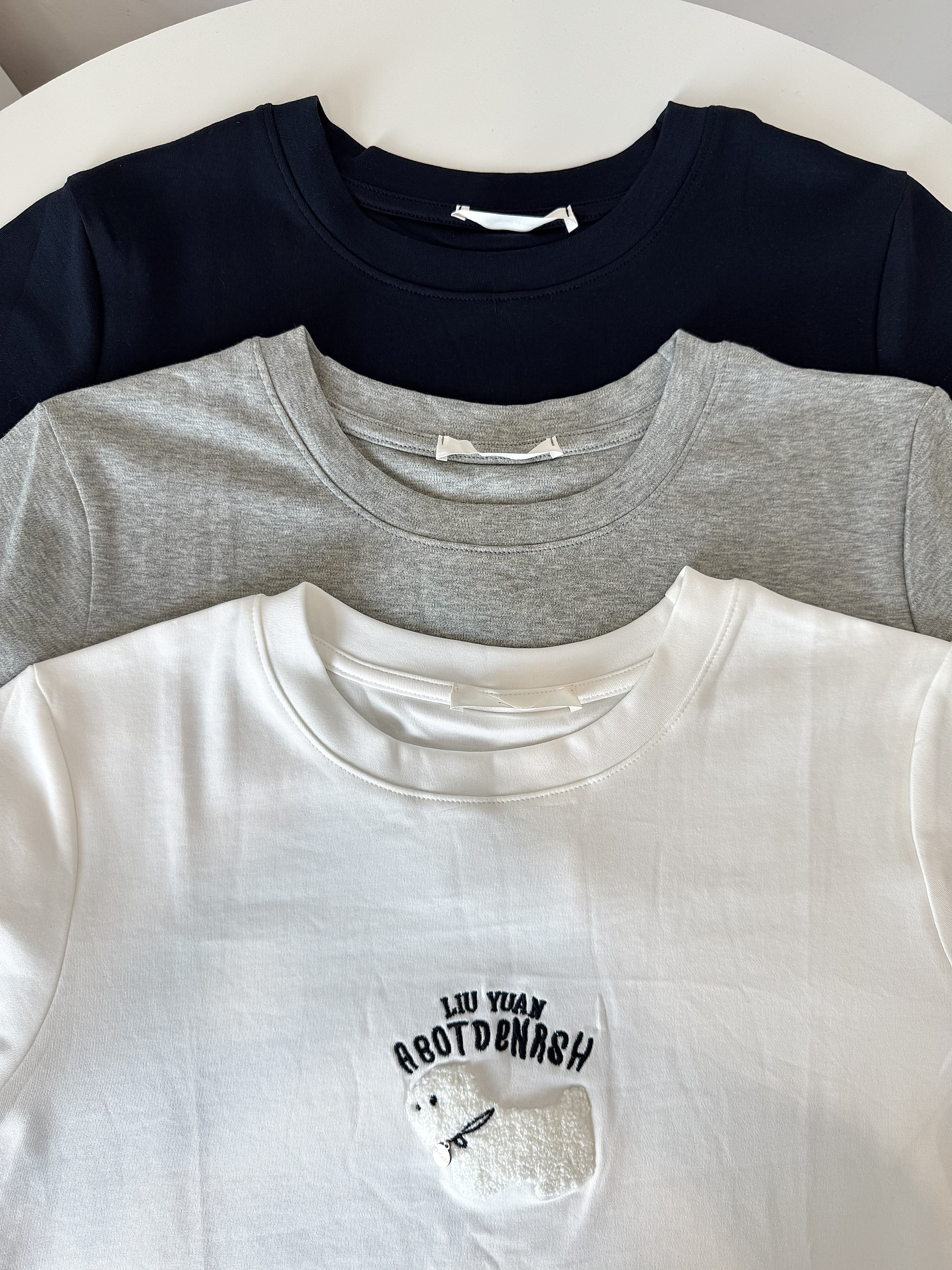 Fluffy Puppy Embroidery Casual Tee 韩系重工毛绒刺绣小奶狗短袖T恤 （ 3 Colours )