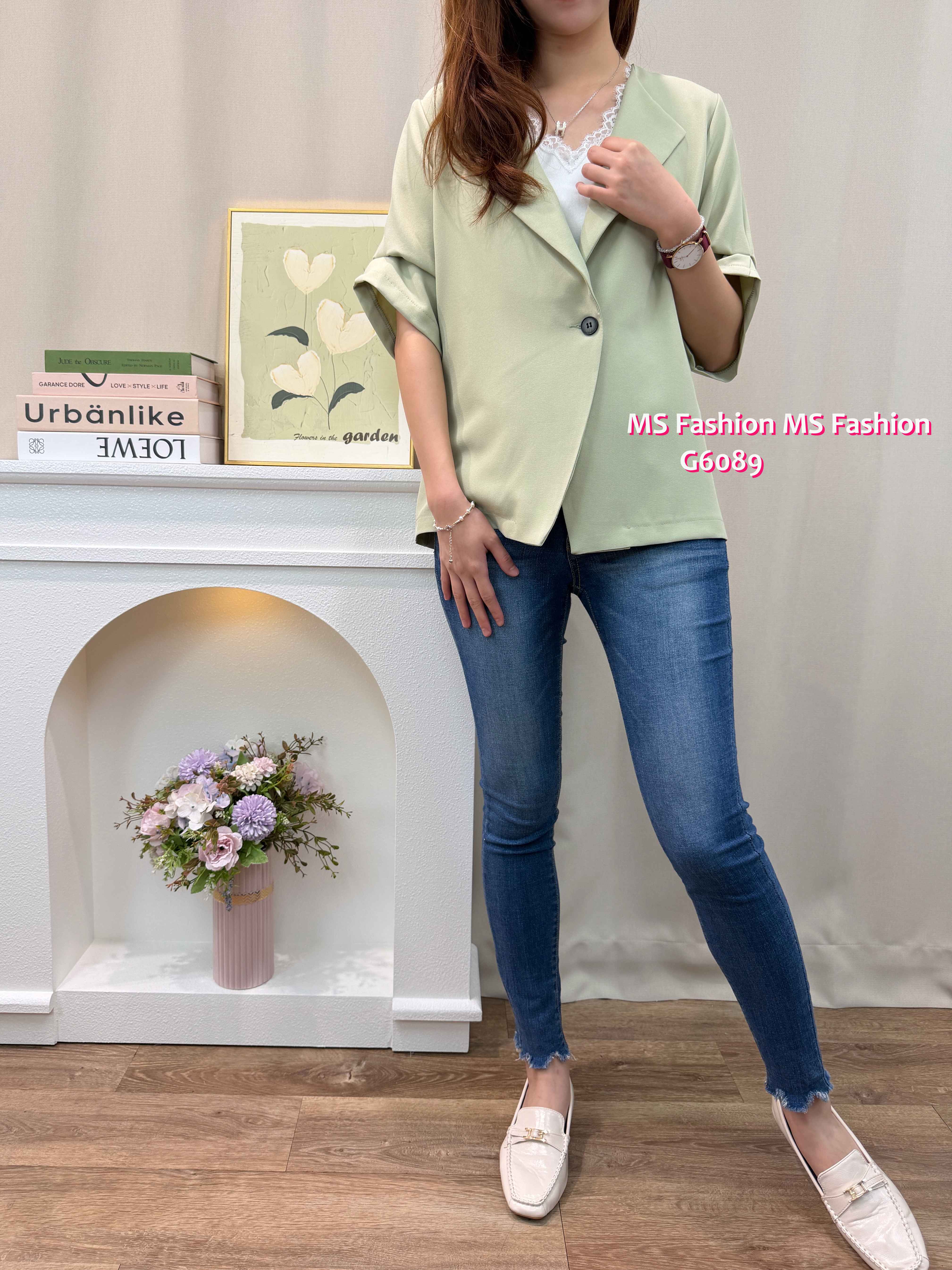 G6189 韓國🇰🇷單鈕短袖薄外套