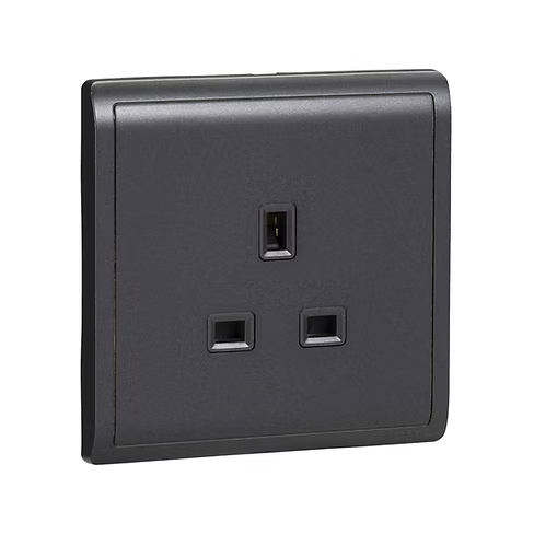 施耐德 Pieno 寫意黑 13A單蘇 插座