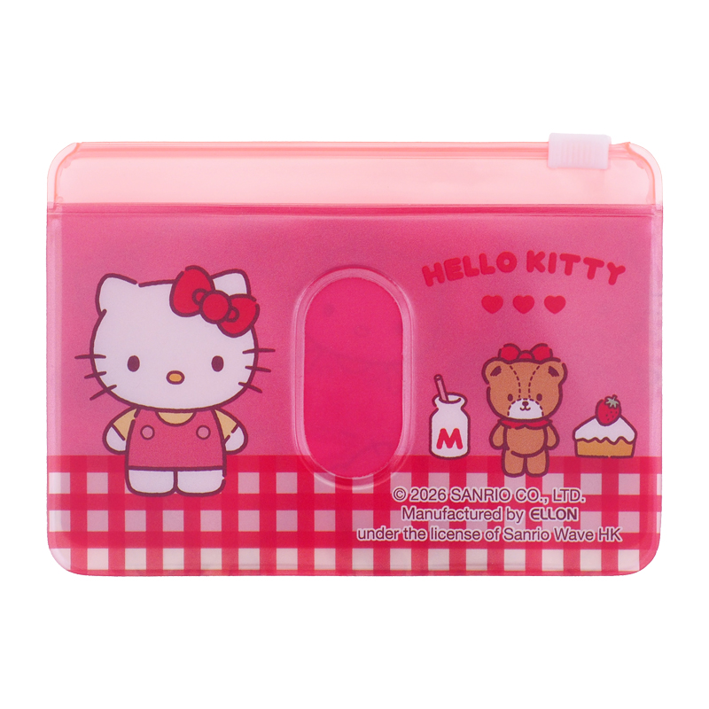 Hello Kitty Two Layers Pearl PVC Card Holder w/ Zipper 有膠拉鍊PVC 雙層咭片套