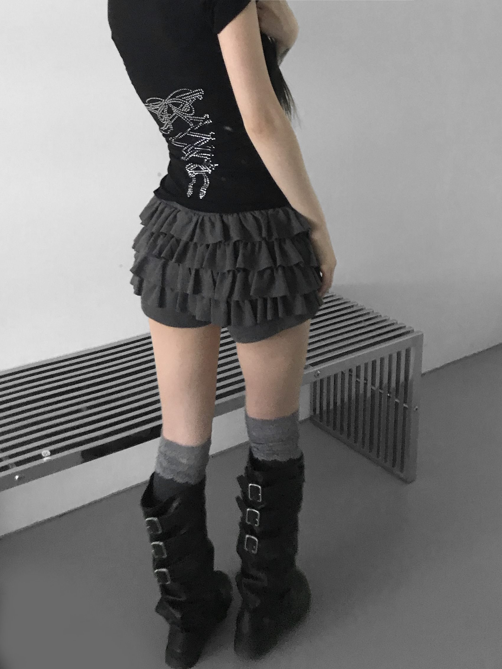 Layered Ruffle Mini Skort