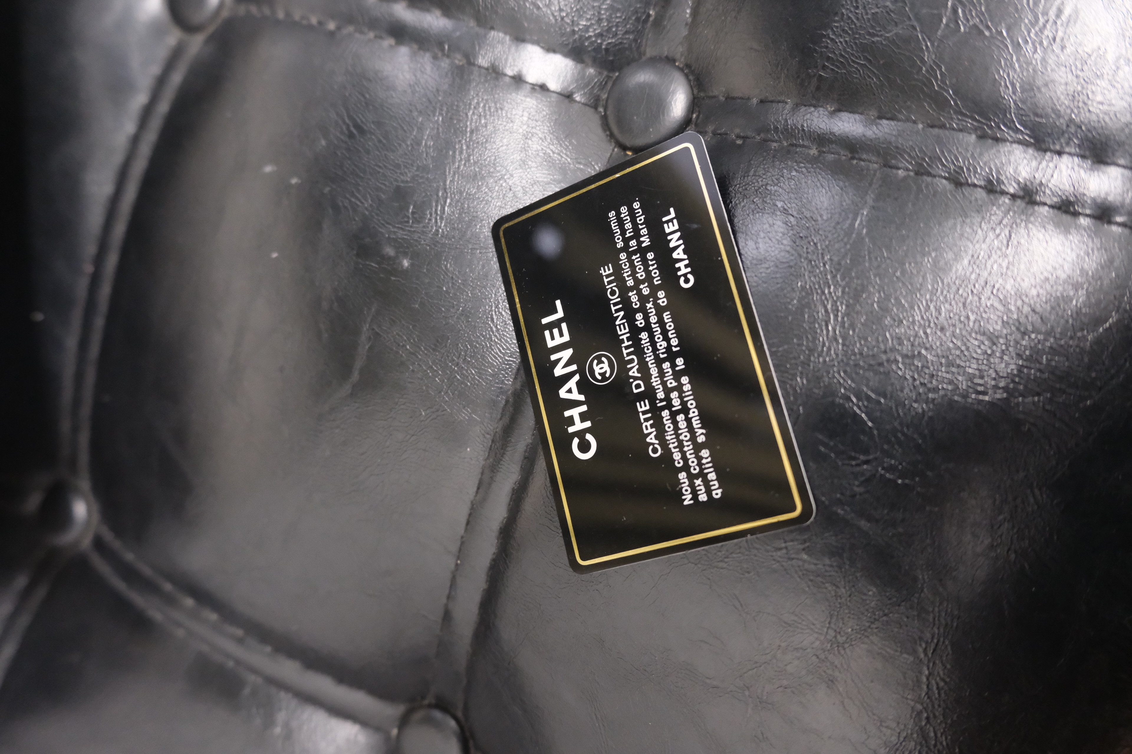 Chanel Wild Stitch Lambskin Tote bag White Gold 