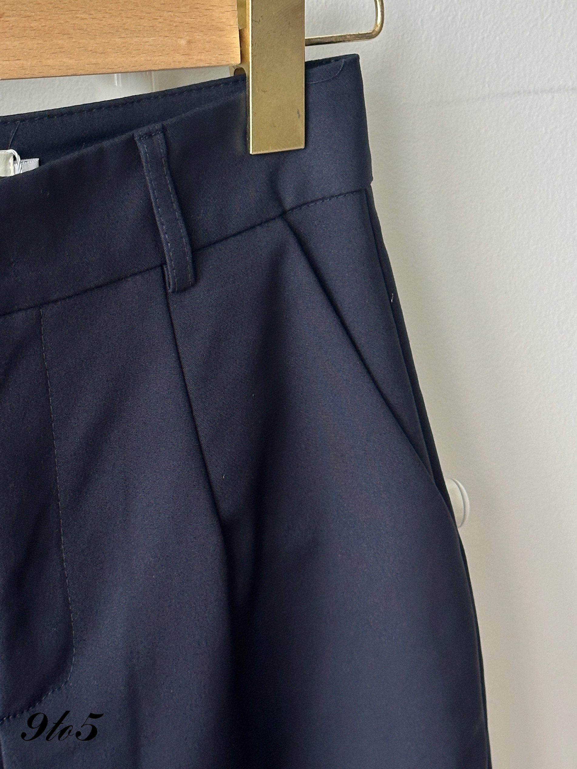 S1930 Long Straight Pants - Blue & Grey
