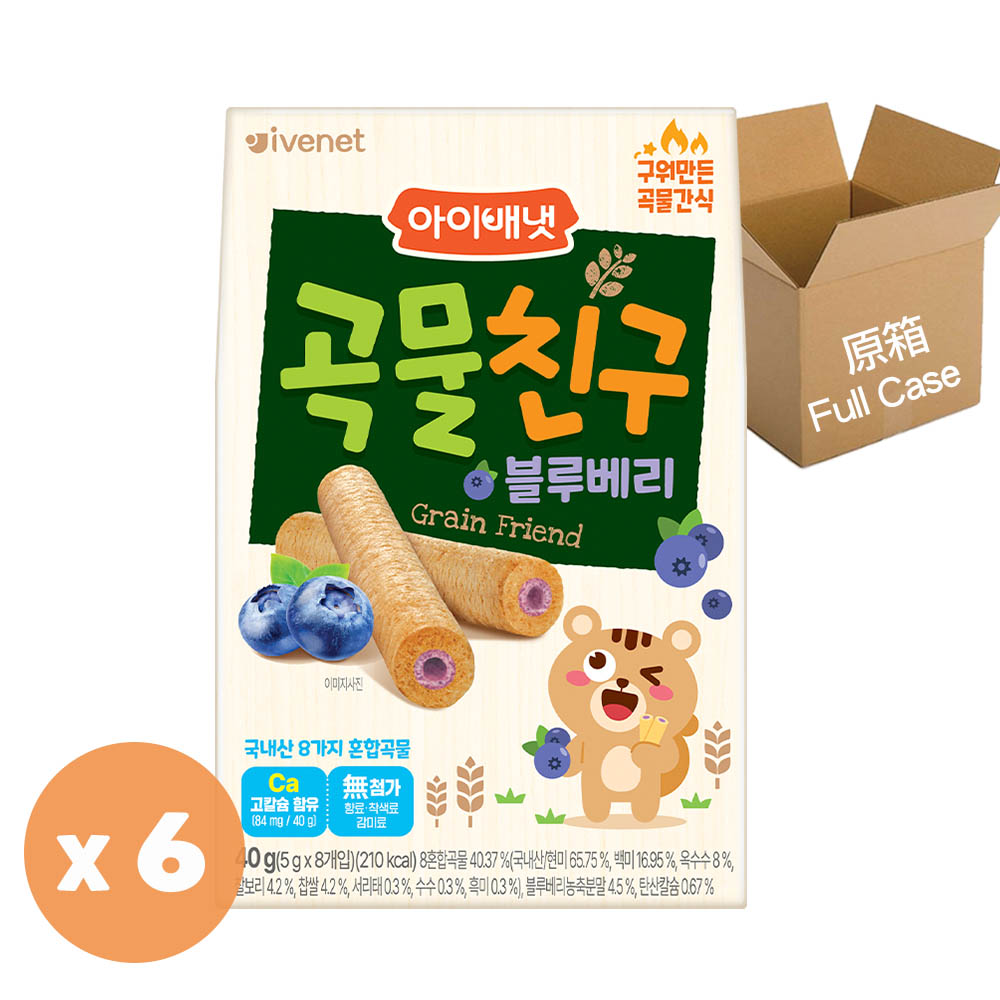 Ivenet貝貝 糙米手指餅(原箱)<40克(g) X 6件> 六款味道