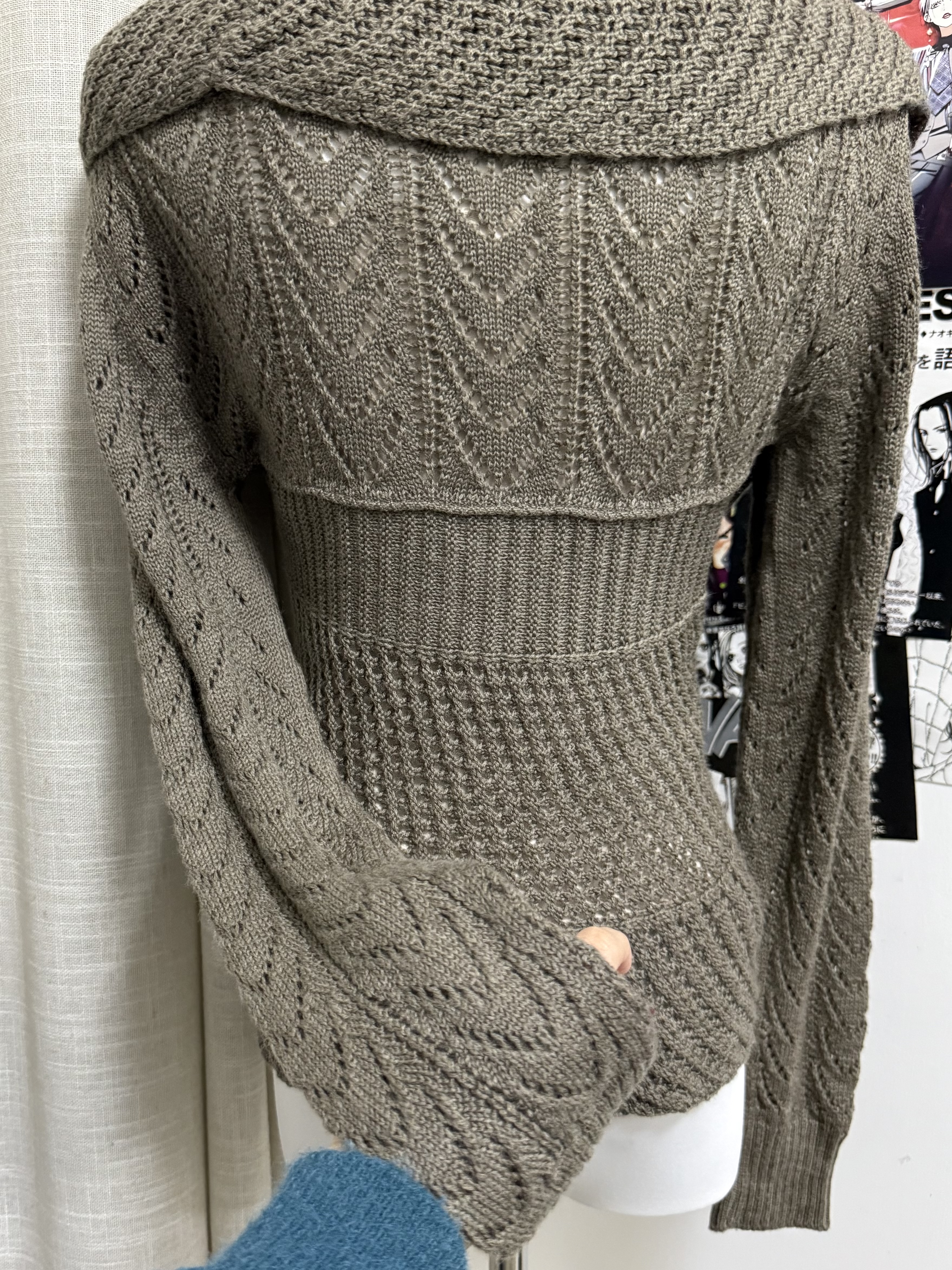 Lace Knit Wrap Sweater