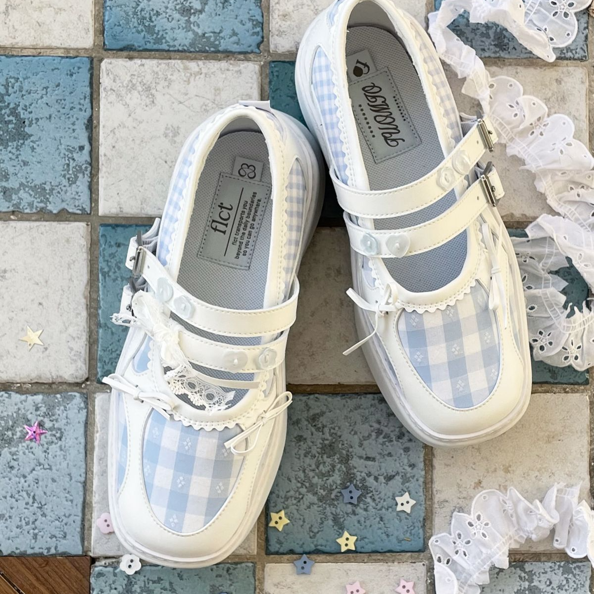 [TUOMIO x flct] MEMENTO PATCHWORK PLATFORM MARYJANE (2種)