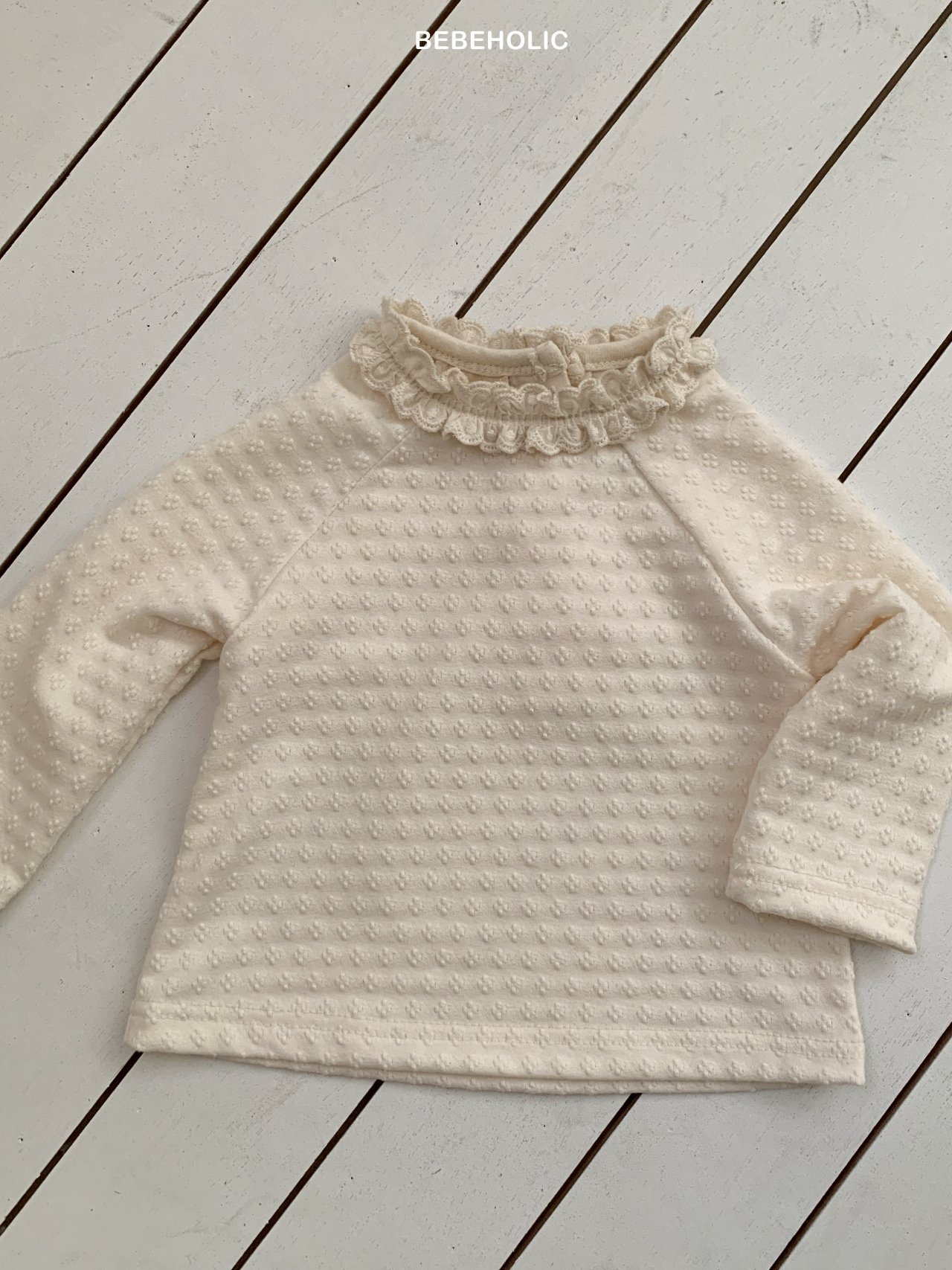 🌸預訂 韓國直送🌸🇰🇷BEBEHOLIC三色提花蕾絲花邊領長袖上衣