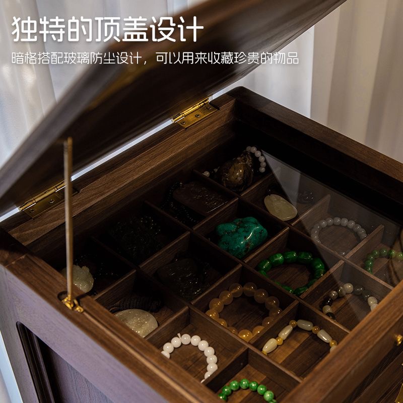 北美黑胡桃木高級旋轉牙科櫃 文玩首飾茶具紫砂壺茶葉收納櫃 Storage cabinet