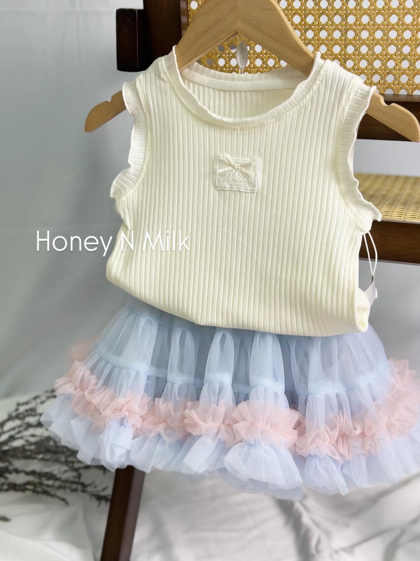 Sophie Blouse with Pompom Skirt