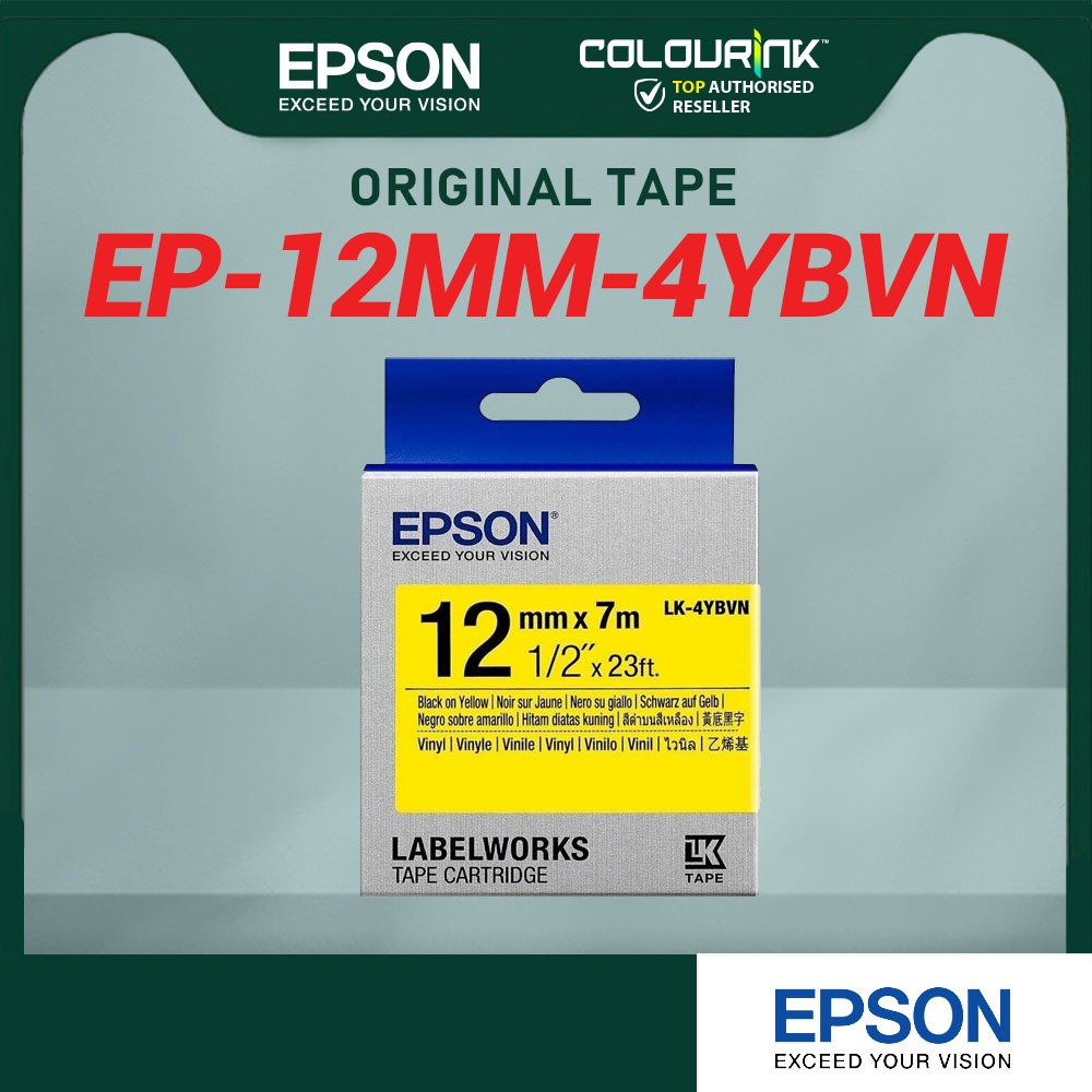 Epson Original Vinyl Laminated Sticker LK-Tape 4WBVN 5WBVN 5YBVN 5WBVN 6YBVN 7WBVN 7YBVN for Labelworks Printer