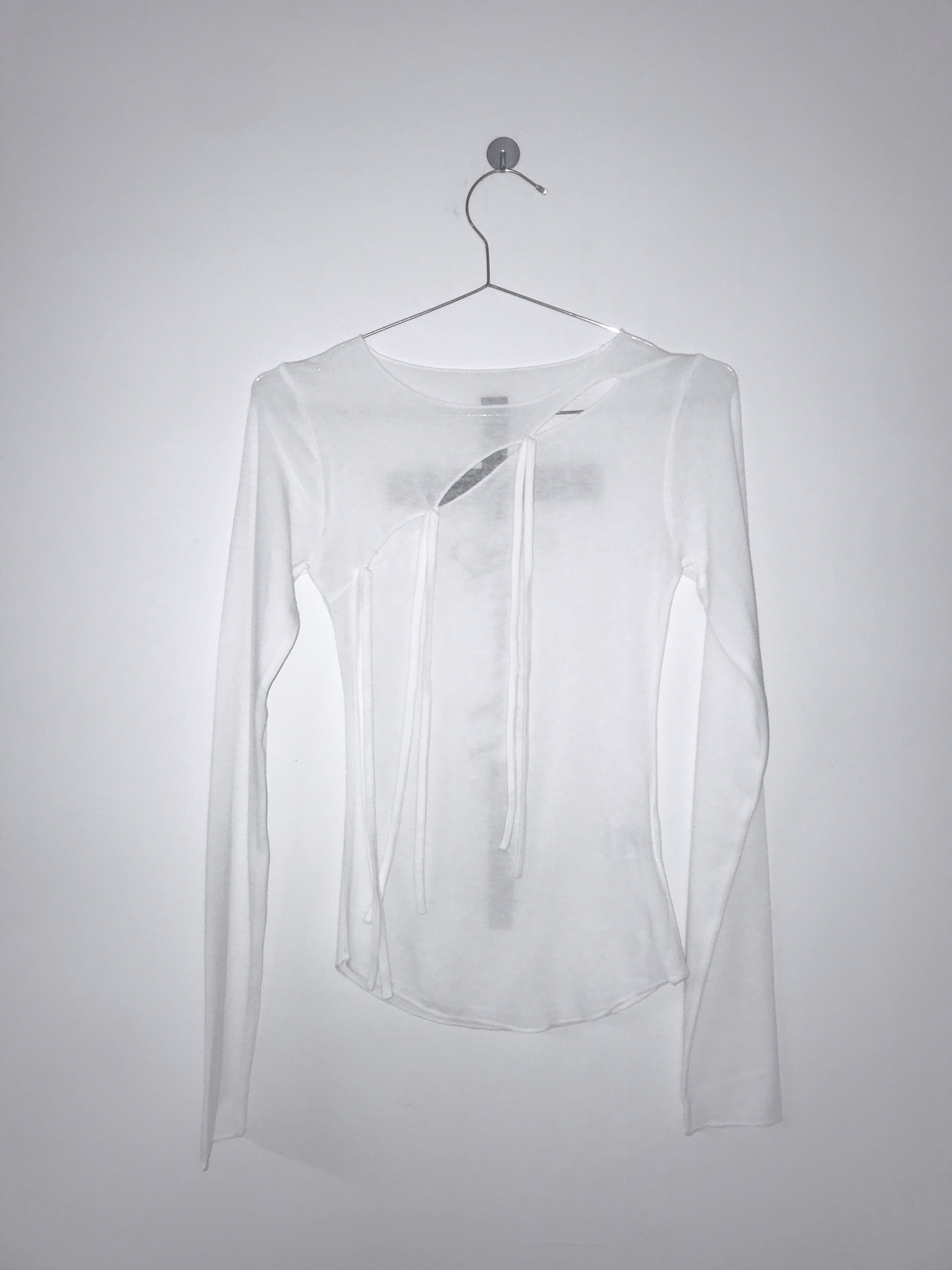 Sheer Tie-Front Cross Graphic Top