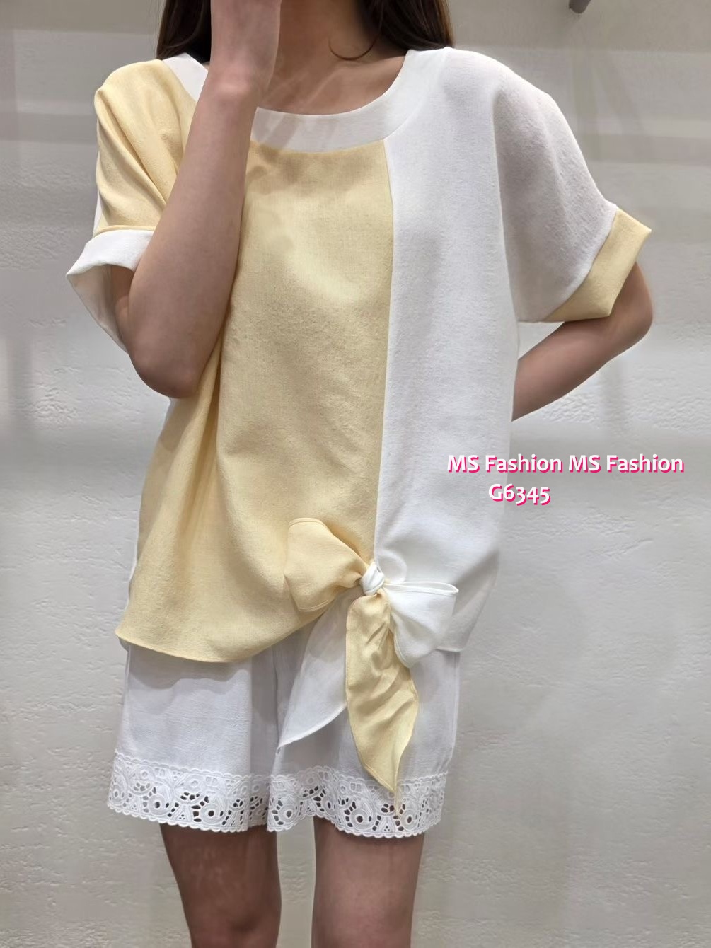 G6345 靚色蝴蝶結top