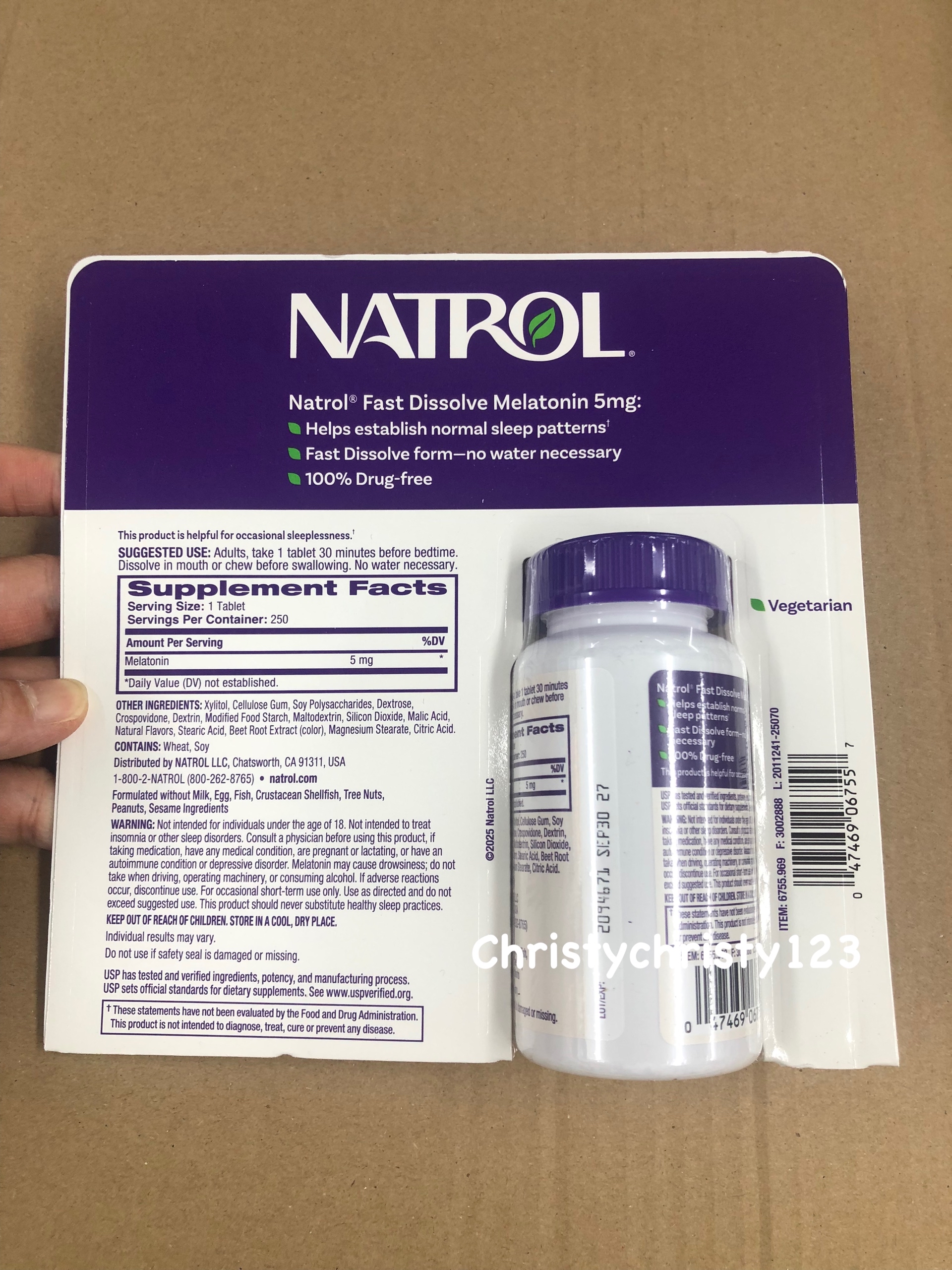 (新包裝 250粒) ~美國 Natrol 褪黑激素 5MG 草莓味 (幫助睡眠) (Natrol Melatonin Fast Dissolve Tab.) 