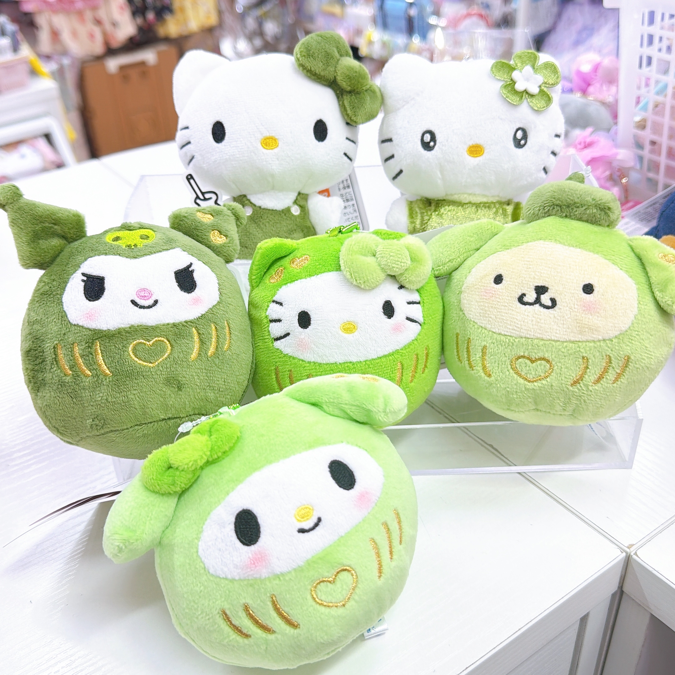 日本直送Sanrio 綠茶系列 達摩公仔/Kitty公仔掛飾