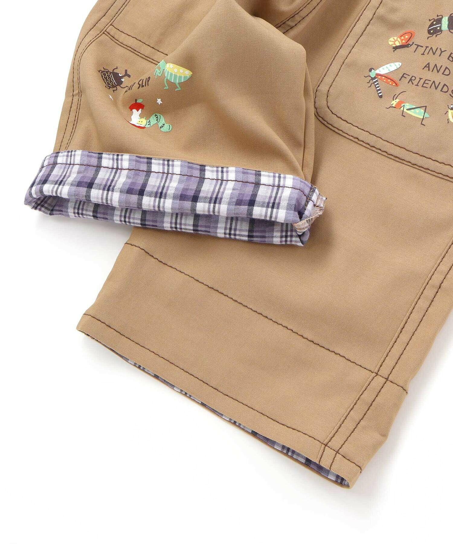 🆕【⭐訂購⭐】🌀 🇯🇵 日本直送 翻折式格紋褲腳 昆蟲印花 短褲［2款選］🌀 [ELDA-0194][260521]