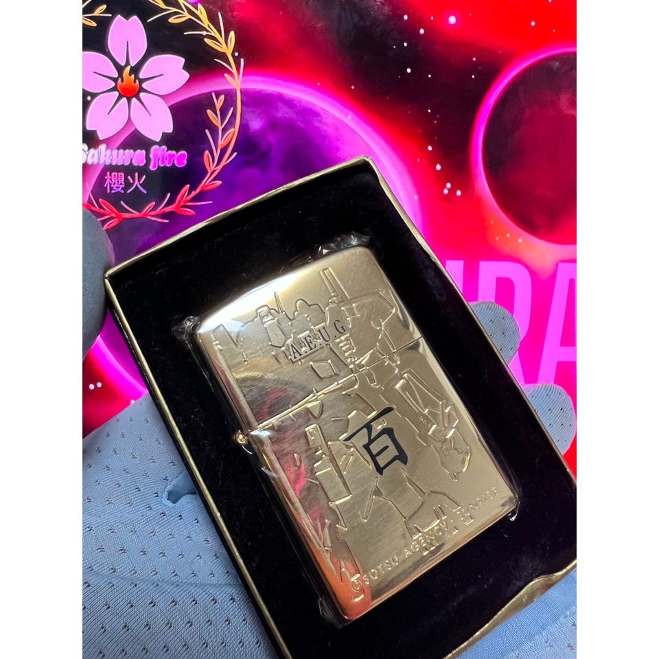 ZIPPO-2003年-日版-機動戰士+-+高達-AEUG-百式-鍍金蝕刻-限量版