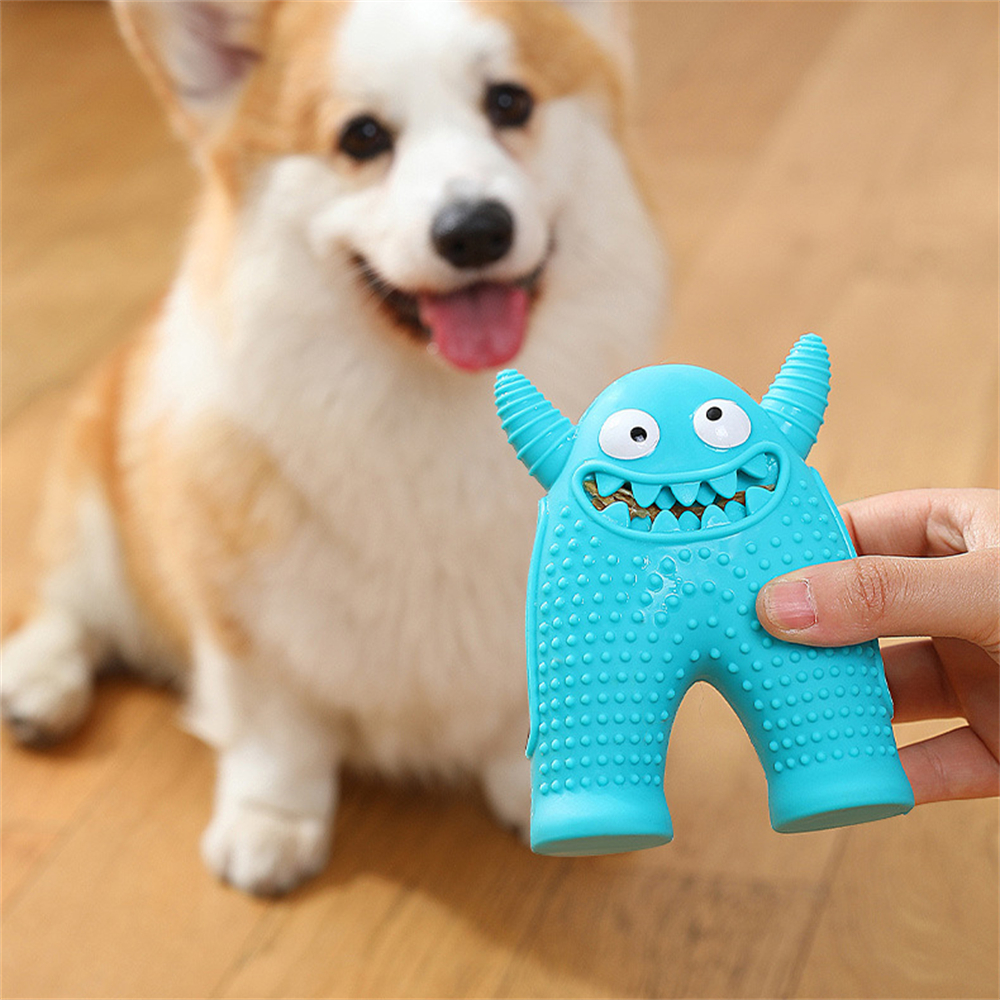 寵物磨牙玩具 狗狗牙刷 狗狗玩具 小怪獸發聲玩具 藍色 ［平行進口］ HK2755