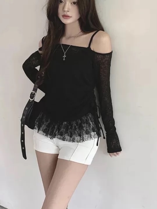韓國兩件套(Lacy下擺背心+罩衫)