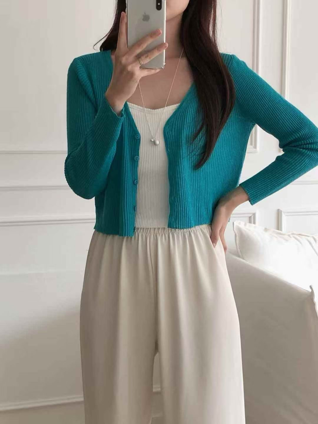 HA9 多色針織短版外套