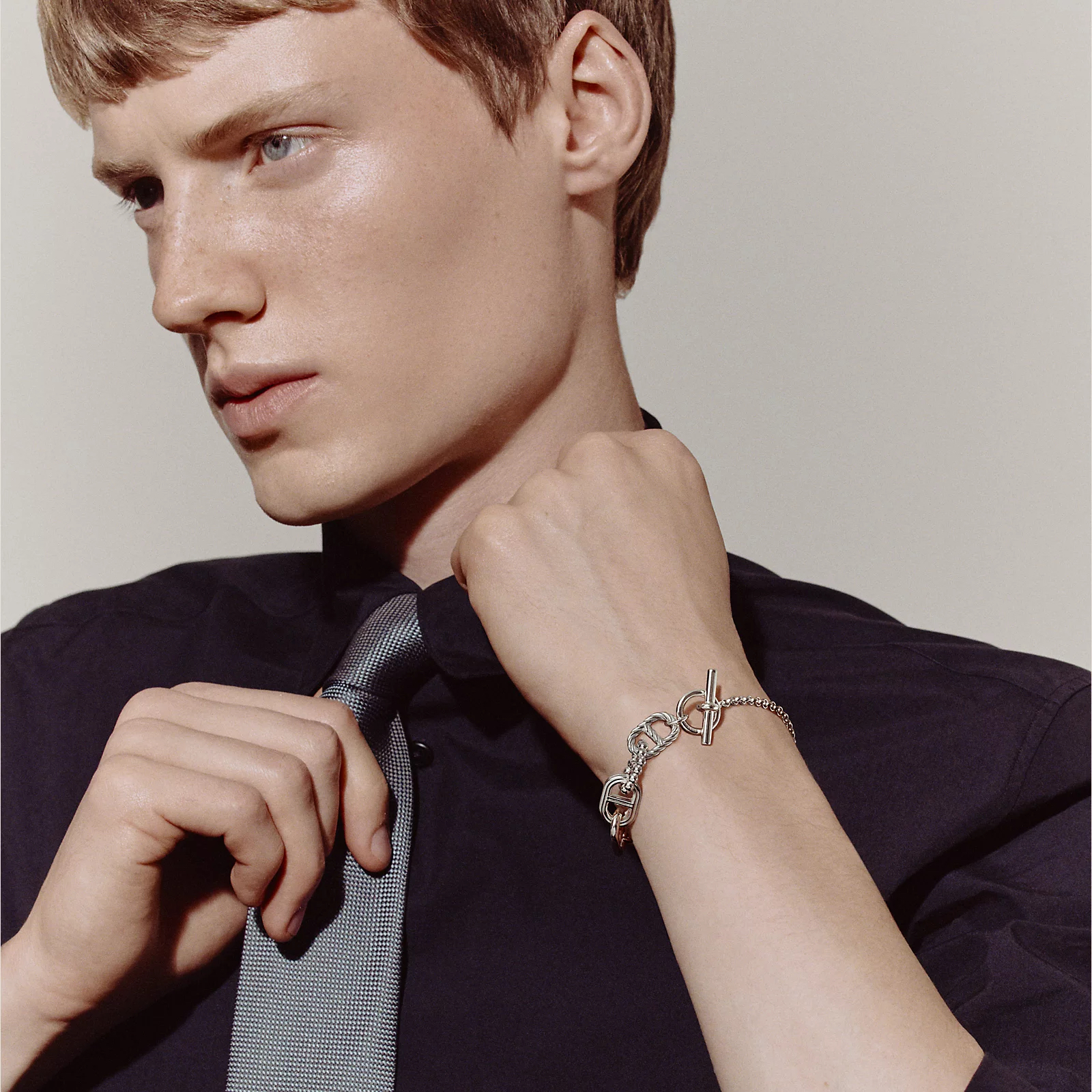 Hermes 全新🆕 925純銀 Chaine d'ancre Alea ll 純銀搭配釦環手鏈 PM size 