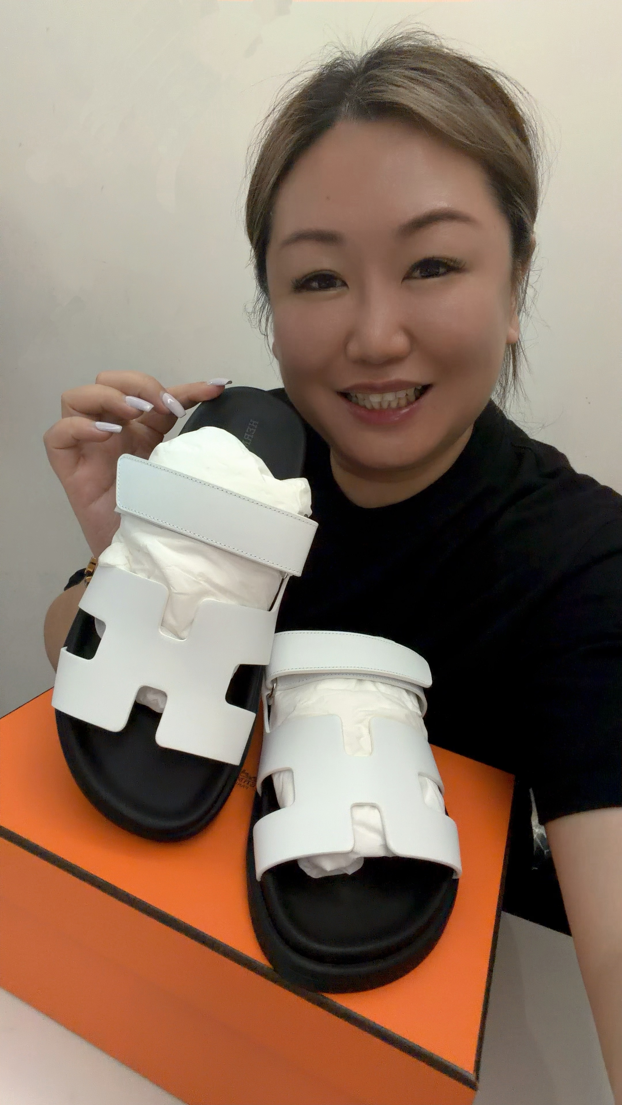 Hermes Chypre sandals(二舅鞋）白色