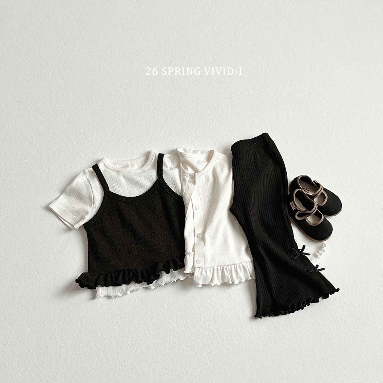 🌸預訂 韓國直送🌸🇰🇷VIVIDI四色荷葉邊針織吊帶胸衣