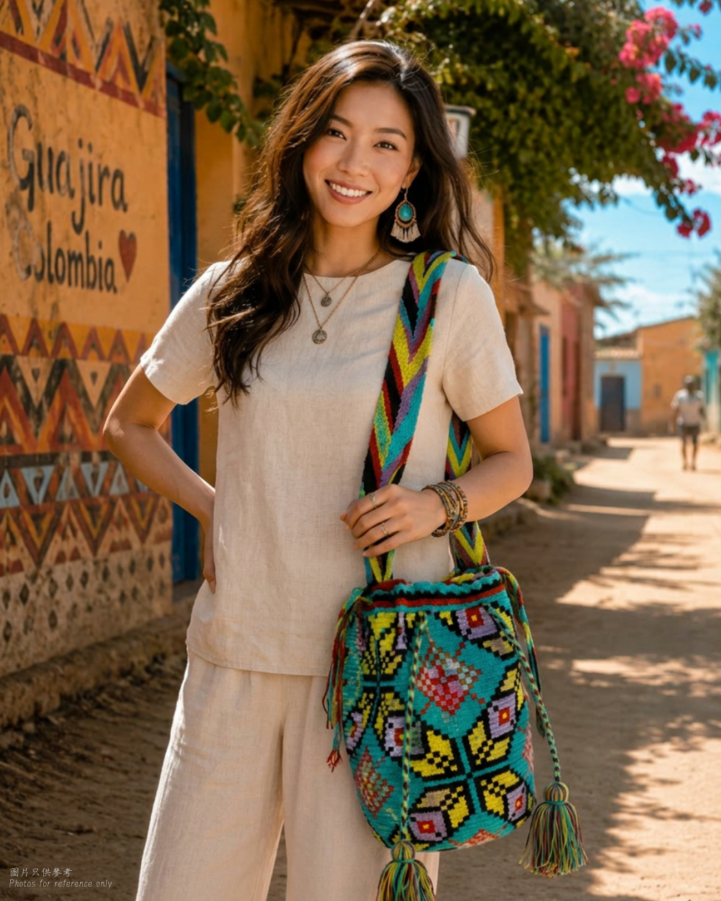 【背得起嘅藝術品】哥倫比亞正宗 Wayuu Mochila 手工民族編織袋  [預計 : 6月中至尾發貨] (PO-WY-BLUYLW-G03)
