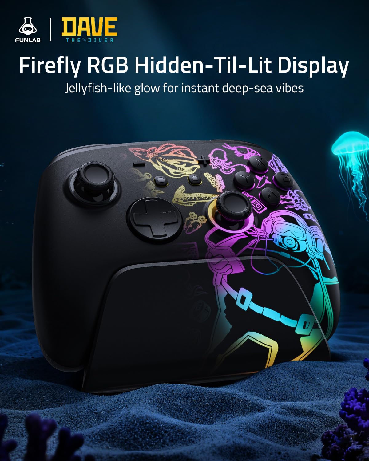 SW2 FUNLAB 無線控制器連充電底座 FF05 (潛水員戴夫)  Wireless Controller with charging dock for Nintendo Switch2/OLED/Lite FF05 (DAVE THE DIVER)  SW2-0358