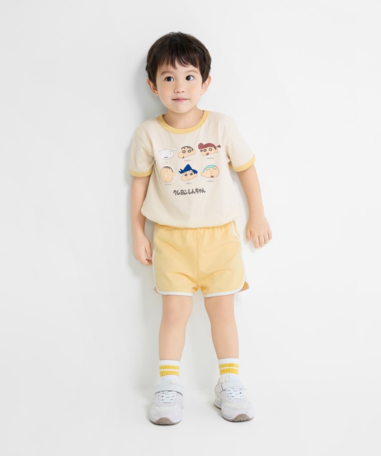 💚預訂 台灣直送💚蠟筆小新人物印花配色純棉親子款羅紋短袖T恤