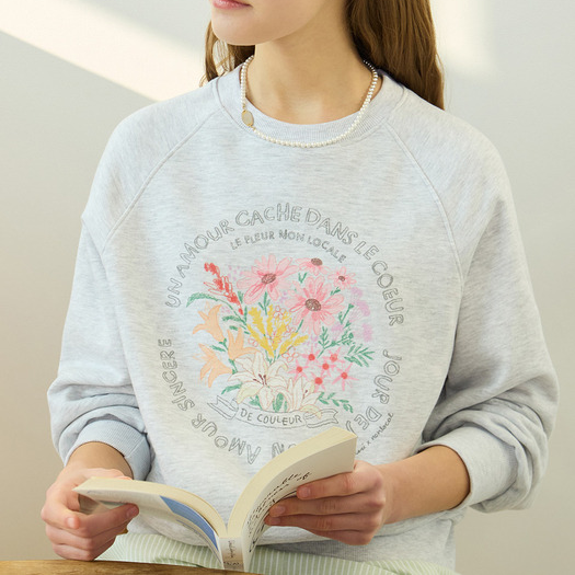 [NONLOCAL x SEOLLZZI] Bouquet Hand-Drawing Sweatshirt 