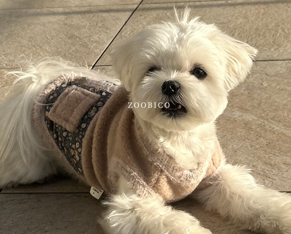 🇰🇷針織毛布配碎花布背心