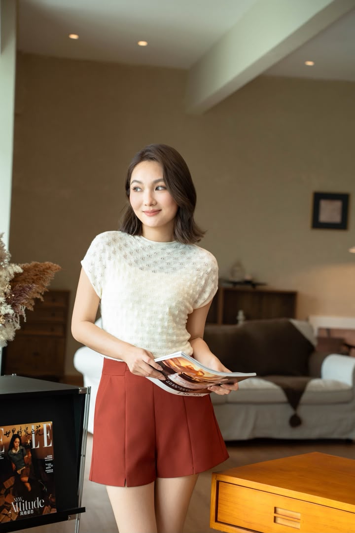 SS-T7927 KNITTED WOOL OUT/SLLV TOP