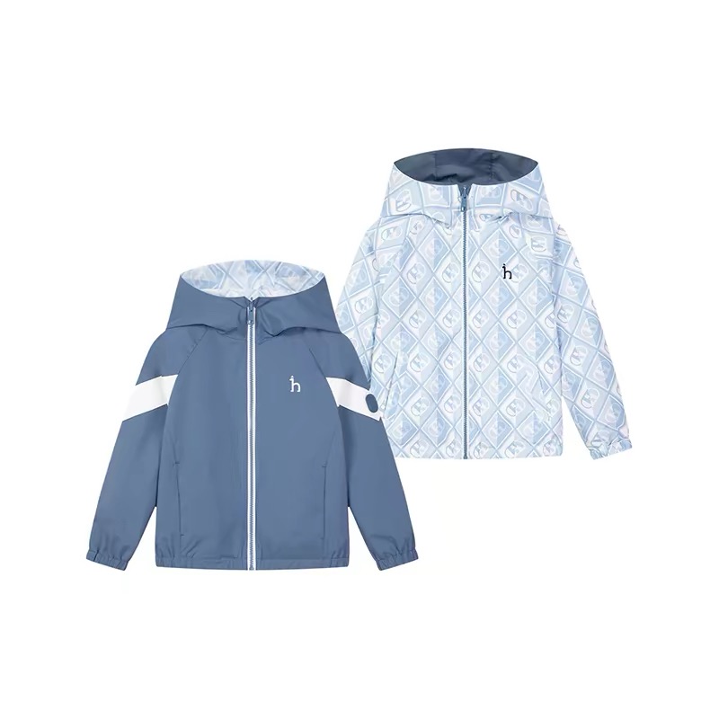 $188件。2件起$180件。3色選擇🐶 HAZZYS 哈吉斯雙面款 2026春季新款男女童兩面穿防護透濕科技連帽外套（26016