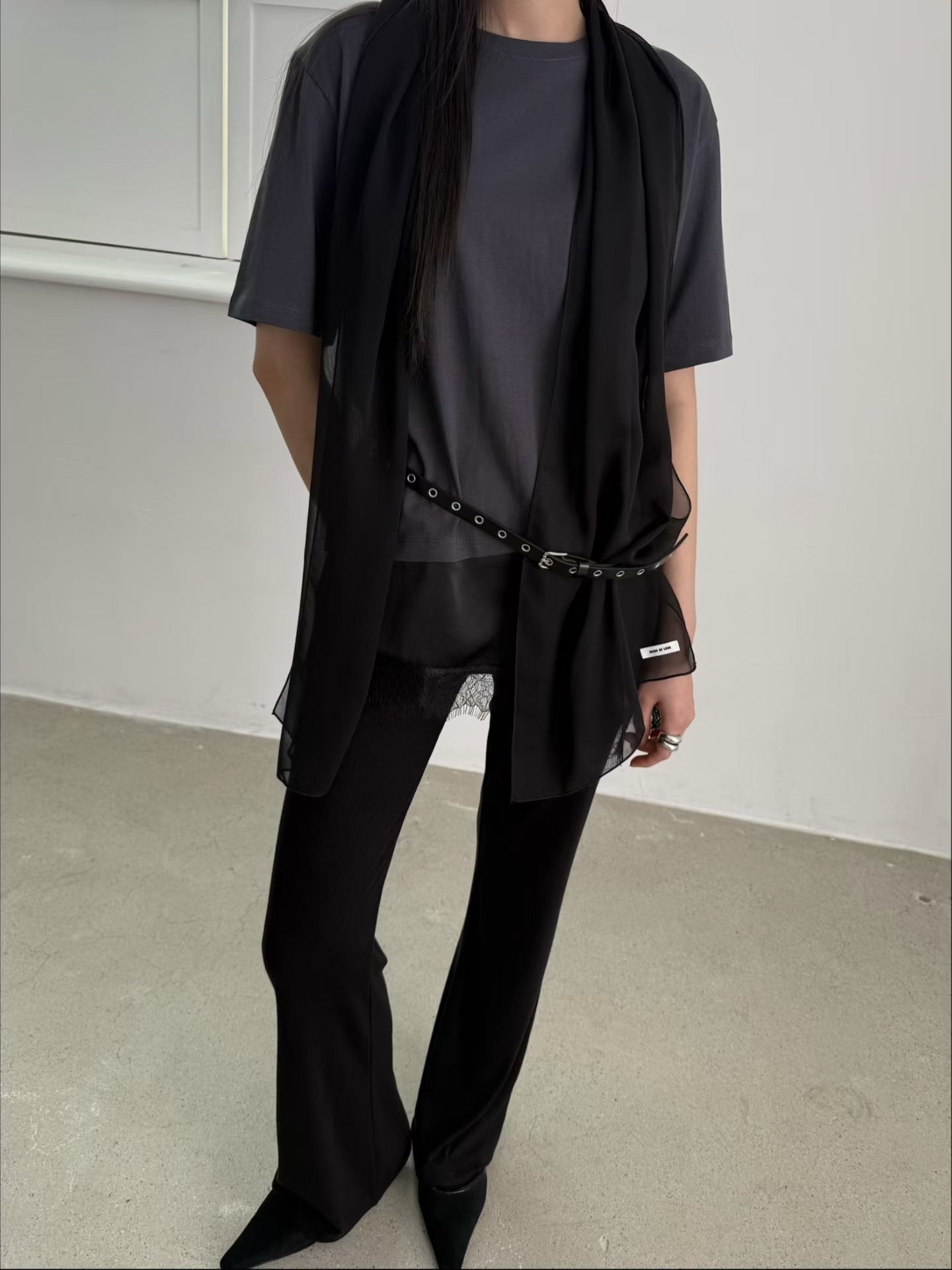 Lace 色丁腳cotton Top