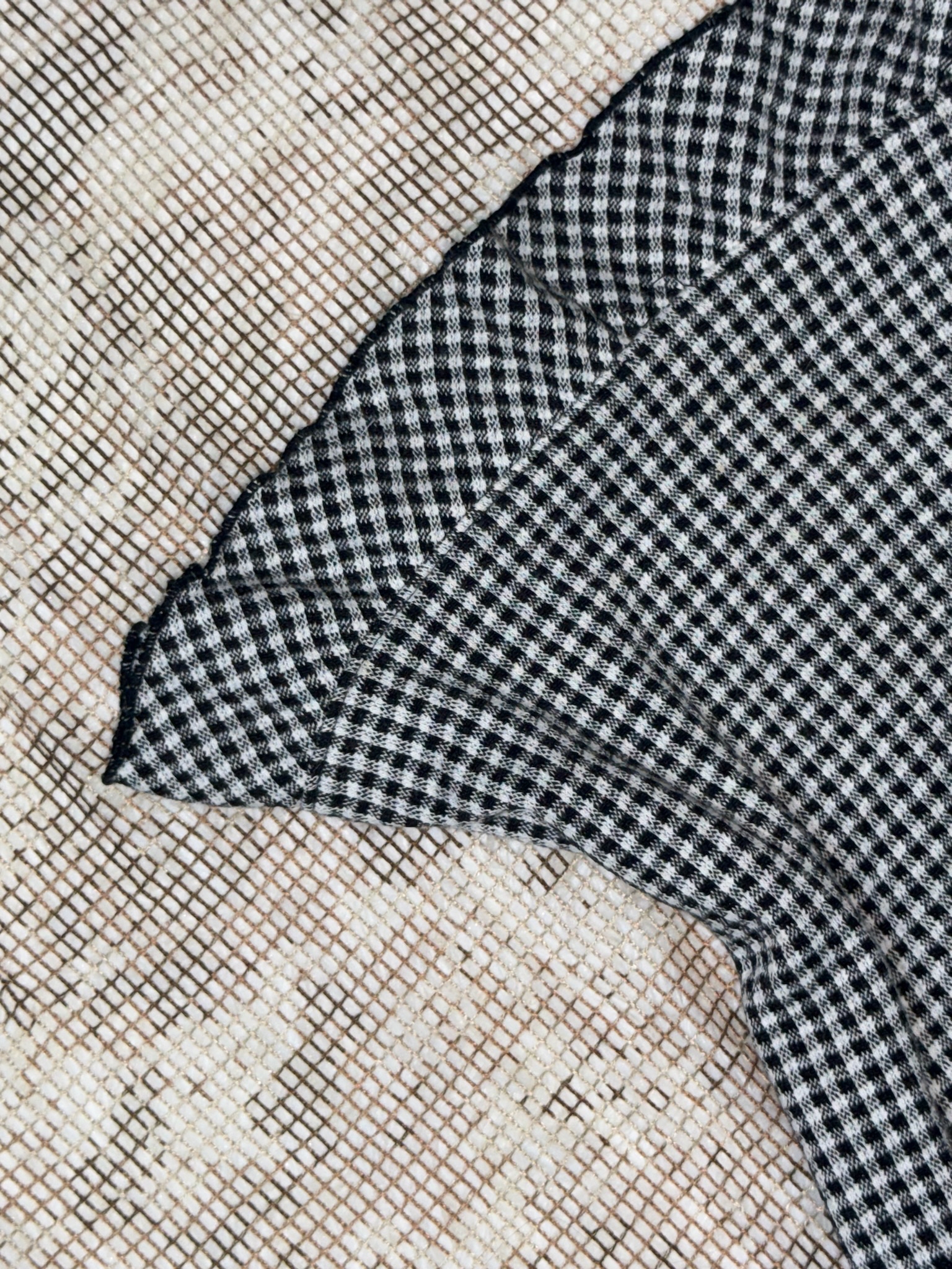 Monochrome Gingham Lace Layered 2top