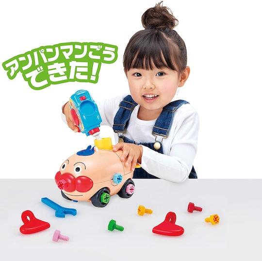 Anpanman麵包超人DIY螺絲車組裝玩具 電動螺絲刀工程車 兒童動手拼裝學習玩具