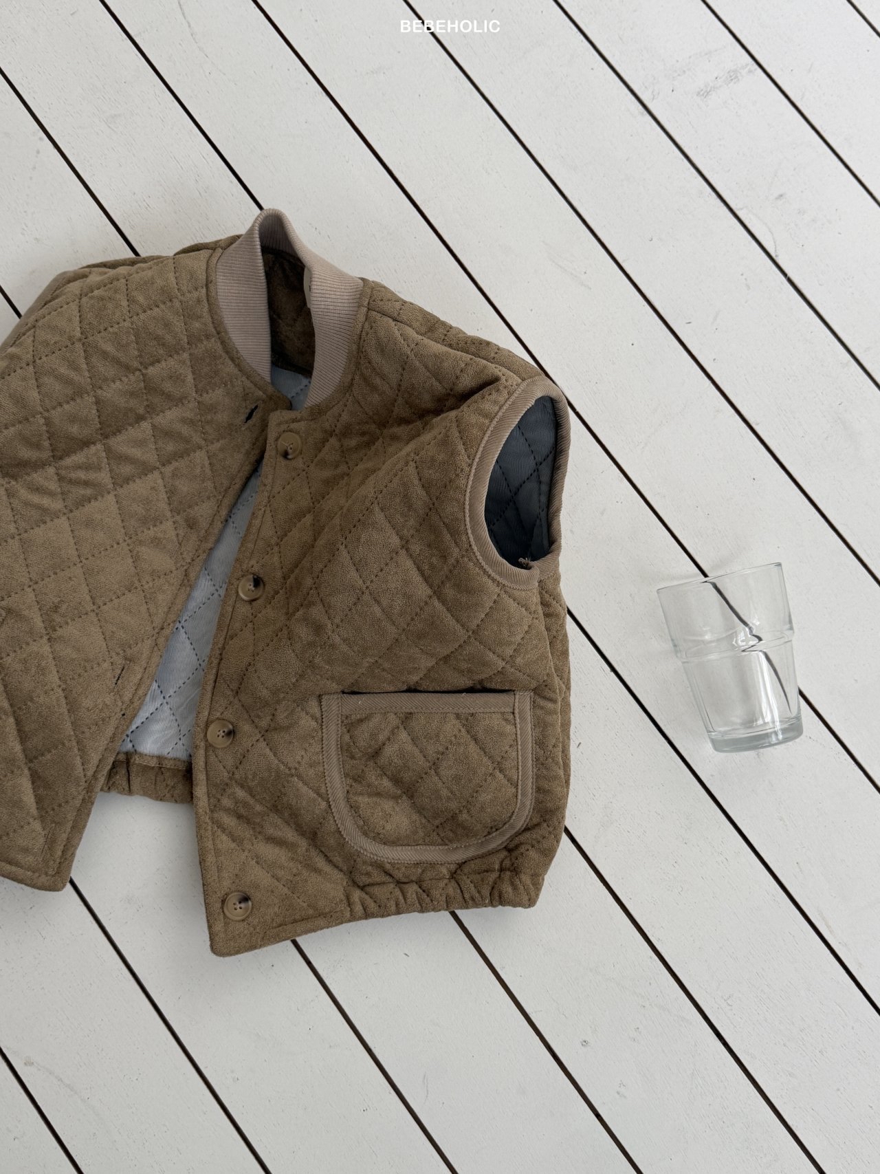 🌸預訂 韓國直送🌸🇰🇷BEBEHOLIC兩色口袋絎縫背心外套