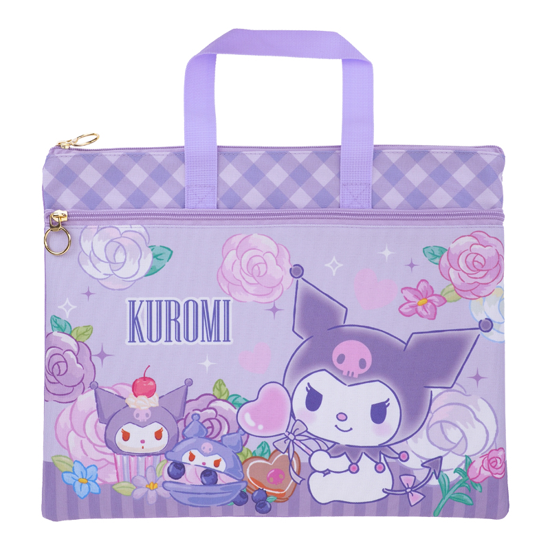 Kuromi A4 Double Zipper Fabric Document Bag w/ Handle 雙拉鏈布文件袋連手挽