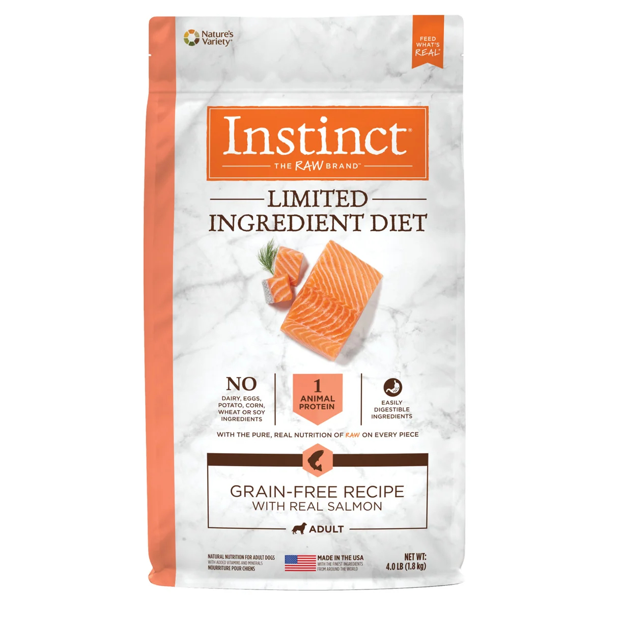 Instinct 本能  無穀物 單一蛋白系列 三文魚配方成犬乾糧 20Lbs