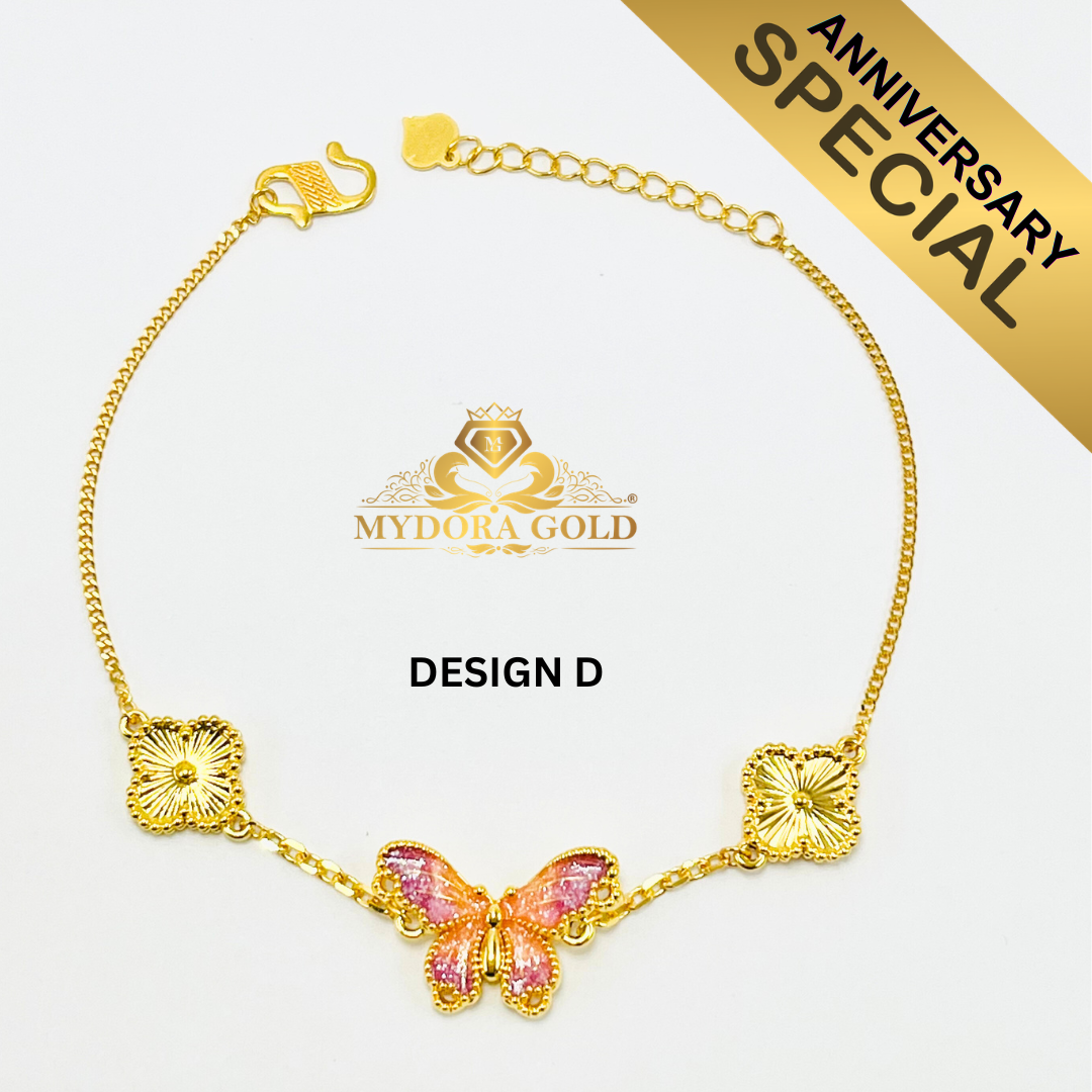 Anniversary Special: MYDORA Rantai Tangan Butterfly Series l EMAS 916/22K