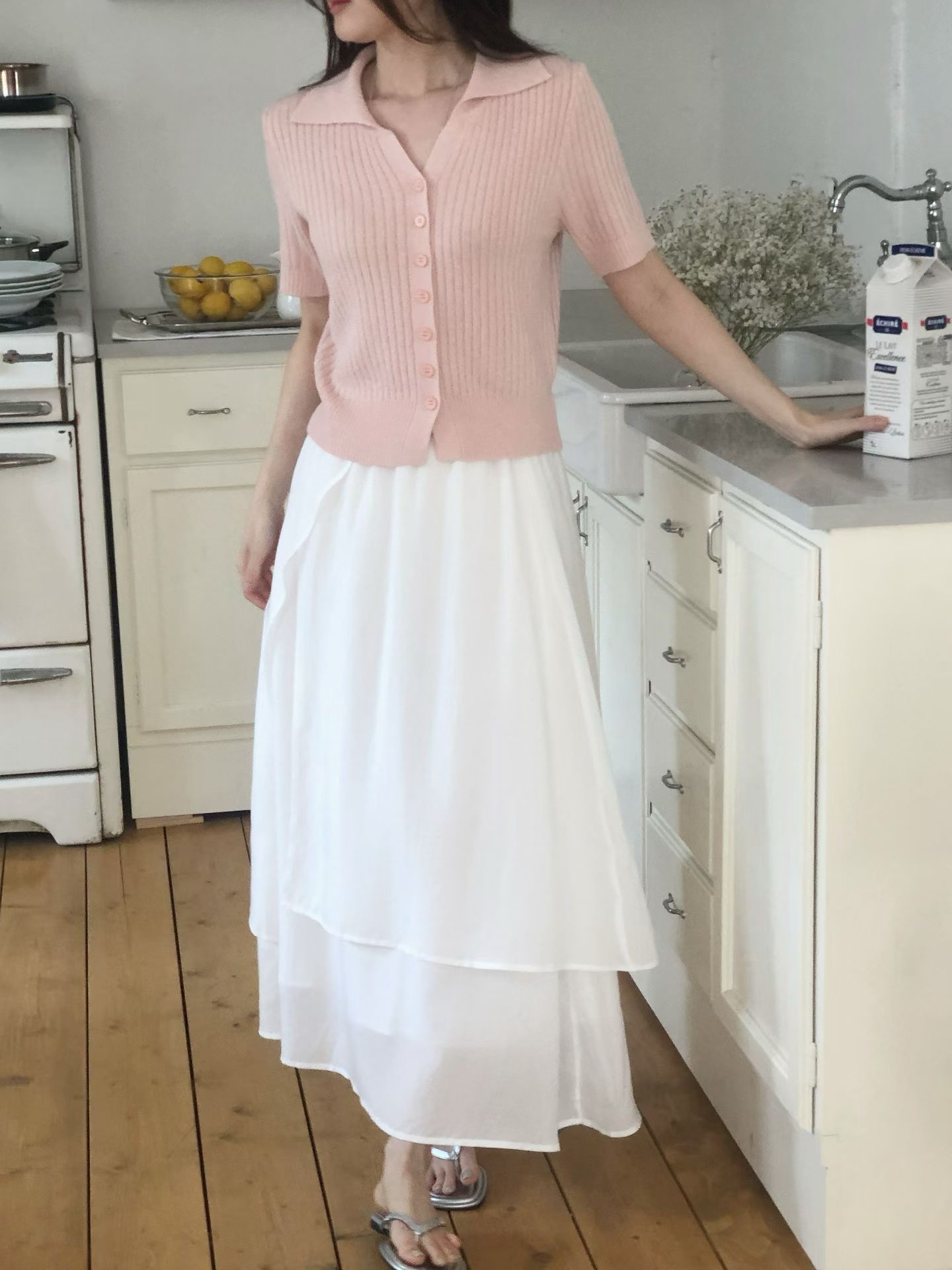 HA15 橡筋腰層次半截裙